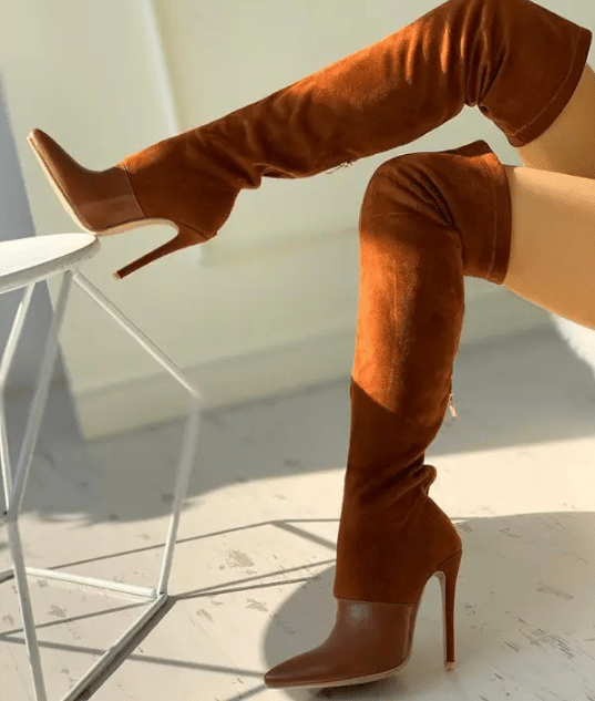 chicme over the knee pointed toe boots